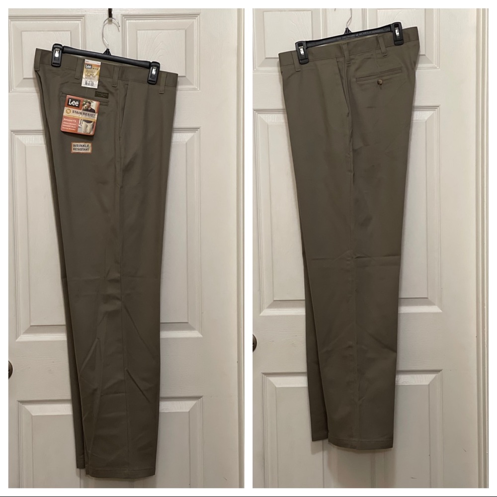Lee Men’s Relaxed Fit Flat Front Pants 36X34 NWT